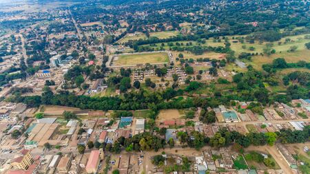 aerial view of the morogoro townの写真素材