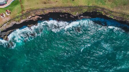 aerial view of ocean waves, Dar es Salaamの写真素材