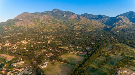 aerial view of the morogoro townの写真素材