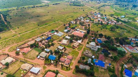 aerial view of the morogoro townの写真素材