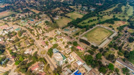 aerial view of the morogoro townの写真素材