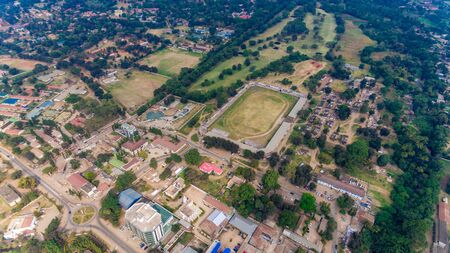 aerial view of the morogoro townの写真素材