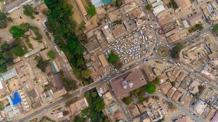aerial view of the morogoro townの写真素材