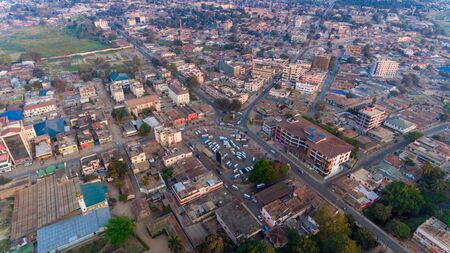 aerial view of the morogoro townの写真素材