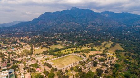 aerial view of the morogoro townの写真素材