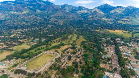 aerial view of the morogoro townの写真素材