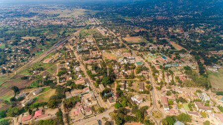 aerial view of the morogoro townの写真素材