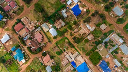 aerial view of the morogoro townの写真素材