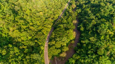Aerial view of endless lush pastures and farmlands of morogoro town, Tanzaniaの写真素材