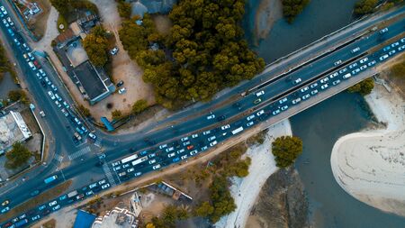 aerial view of the selander bridge, Dar es Salaamの写真素材