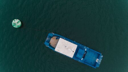 aerial view of the luxurios yatchの写真素材