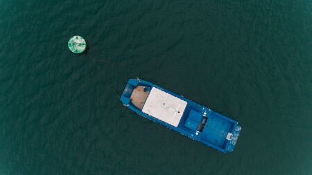 aerial view of the luxurios yatchの写真素材