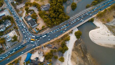 aerial view of the selander bridge, Dar es Salaamの写真素材