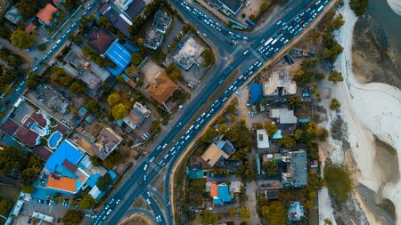 aerial view of the selander bridge, Dar es Salaamの写真素材