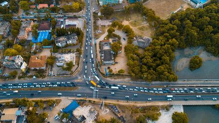 aerial view of the selander bridge, Dar es Salaamの写真素材