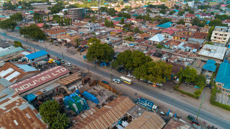 aerial view of the temeke area in Dar es Salaamのeditorial素材