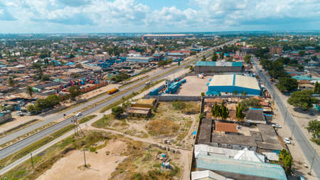 aerial view of the temeke area in Dar es Salaamのeditorial素材