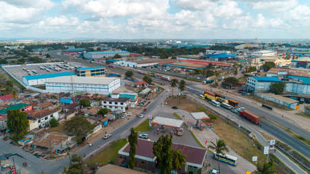 aerial view of the temeke area in Dar es Salaamのeditorial素材
