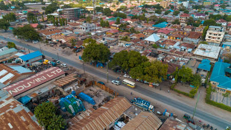 aerial view of the temeke area in Dar es Salaamのeditorial素材