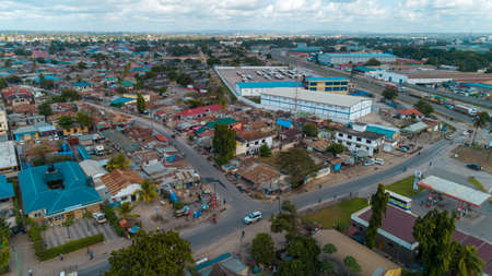 aerial view of the temeke area in Dar es Salaamのeditorial素材