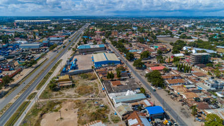 aerial view of the temeke area in Dar es Salaamのeditorial素材