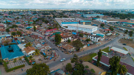 aerial view of the temeke area in Dar es Salaamのeditorial素材