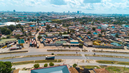 aerial view of the temeke area in Dar es Salaamのeditorial素材