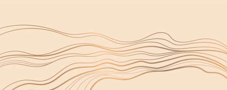 Golden curve line on sandy color background.のイラスト素材