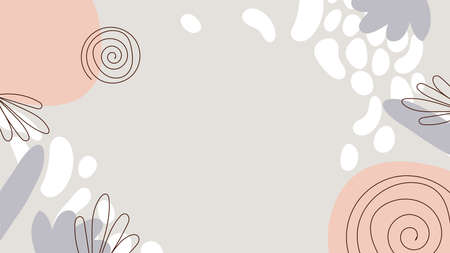 Abstract art banner background. Hand drawn shapes and line elements.