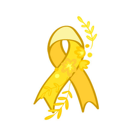 Setembro Amarelo - Yellow Sempteber in Portuguese, Brazillian, suicide prevention month. Ribbon support and awareness symbol isolatedのイラスト素材