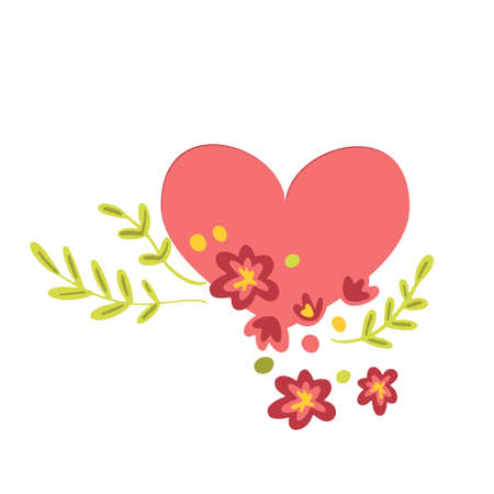 Heart with flowers self care symbol isolated vectorのイラスト素材