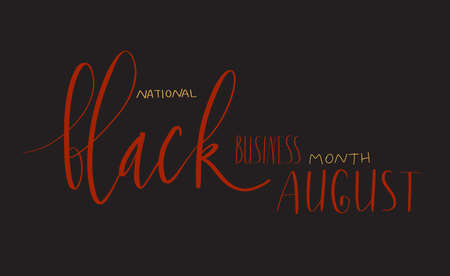 Black owned business month August lettering. African american visibility promotion banner template vectorのイラスト素材