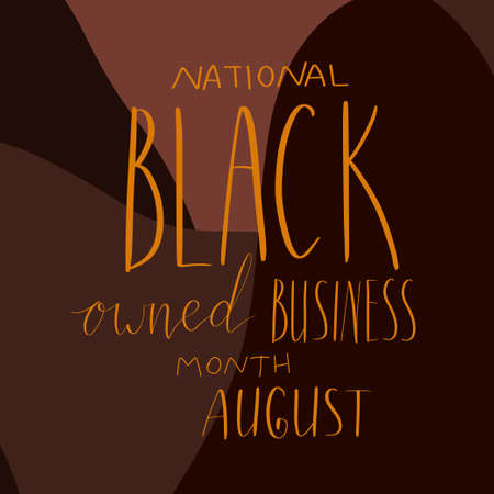Black owned business month August lettering. African american visibility promotion banner template vectorのイラスト素材