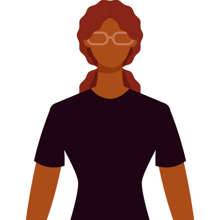 African american woman portrait in flat style. Vector icon isolated on white.のイラスト素材