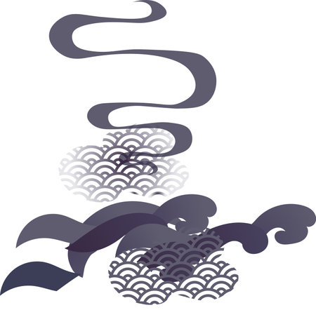 Clouds in asian style design background illustrationのイラスト素材