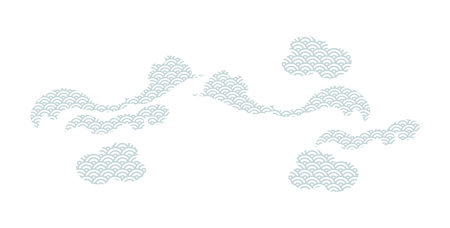 Clouds in asian style design background illustrationのイラスト素材