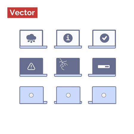 Computer in different perspectivesのイラスト素材