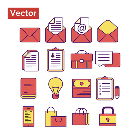 Red and yellow icon setのイラスト素材
