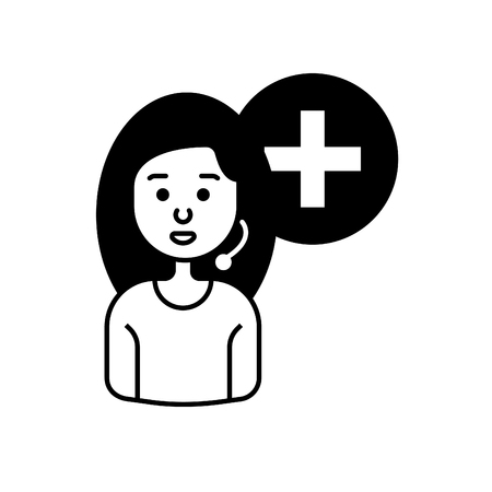 Hospital receptionist isolated on whiteのイラスト素材