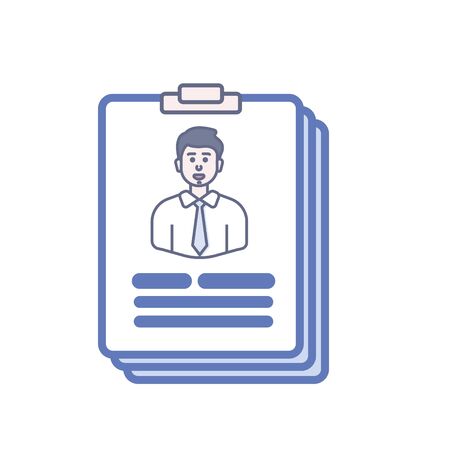 stack of resume, suitable candidateのイラスト素材