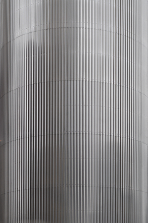 Cylindrical corrugated steel silo at a biomass power plantの写真素材