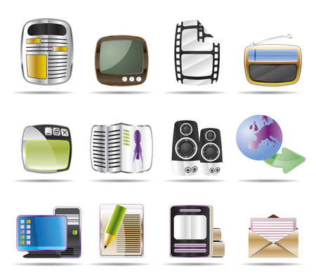Media icons - Vector Icon Setのイラスト素材