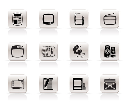 Simple Media icons - Vector Icon Setのイラスト素材