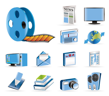 Media and information icons - Vector Icon Setのイラスト素材