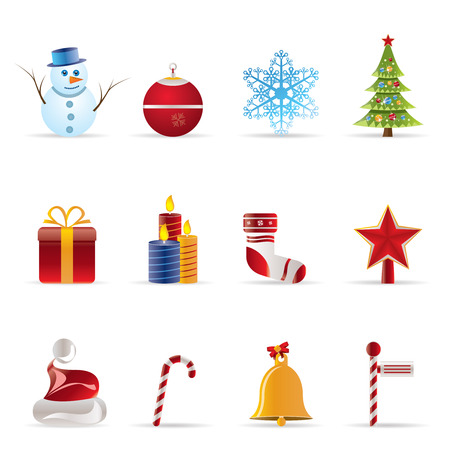 Beautiful Christmas And Winter Icons - Vector Icon Setのイラスト素材