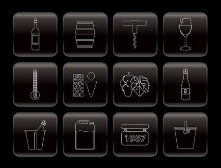 Wine Icons - Vector Icon Setのイラスト素材