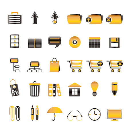 Business and office icons - vector icon setのイラスト素材
