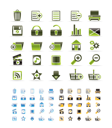 25 Detailed Internet Icons - Vector Icon Set  - 3 colors includedのイラスト素材