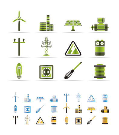 Electricity and power icons - vector icon set - 3 colors includedのイラスト素材