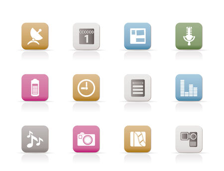 Mobile phone performance icons - vector icon set のイラスト素材